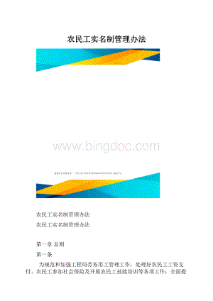 农民工实名制管理办法.docx