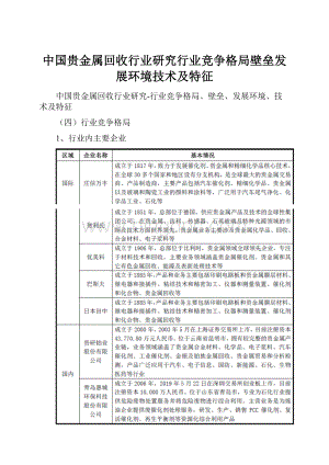 中国贵金属回收行业研究行业竞争格局壁垒发展环境技术及特征.docx