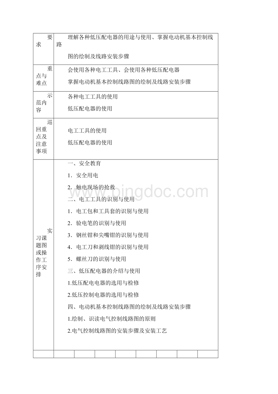 维修电工打印实训教案4项目连云港分解.docx_第2页