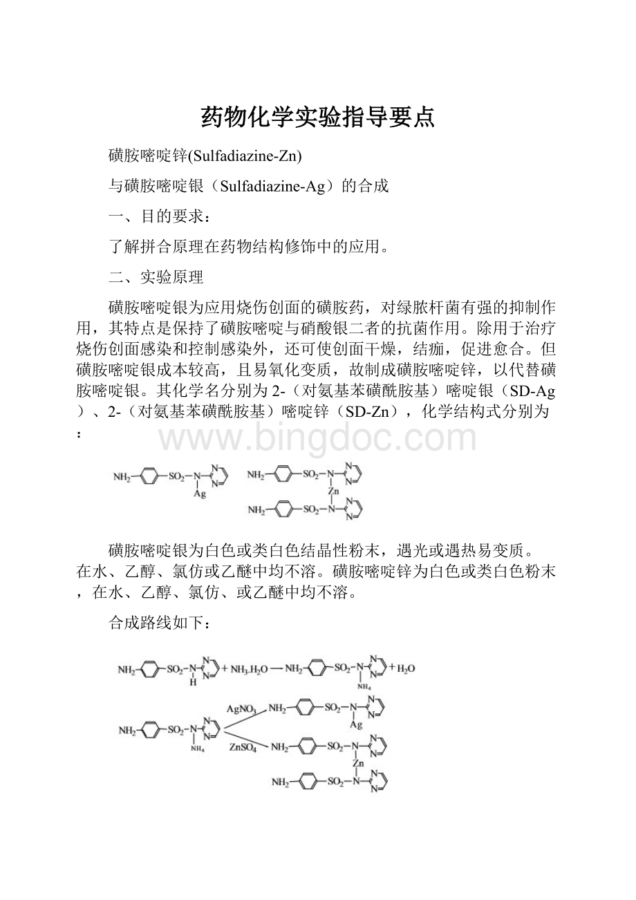 药物化学实验指导要点.docx