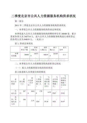 二季度北京市公共人力资源服务机构供求状况.docx