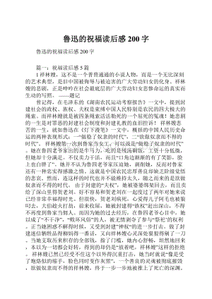 鲁迅的祝福读后感200字.docx