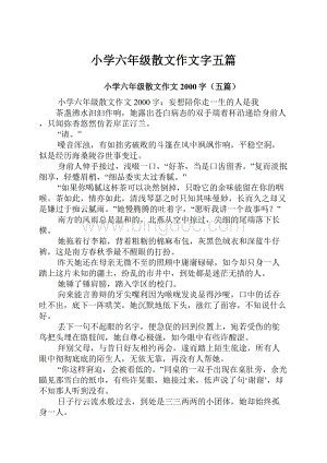 小学六年级散文作文字五篇.docx