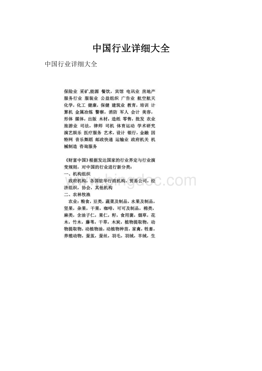 中国行业详细大全.docx_第1页