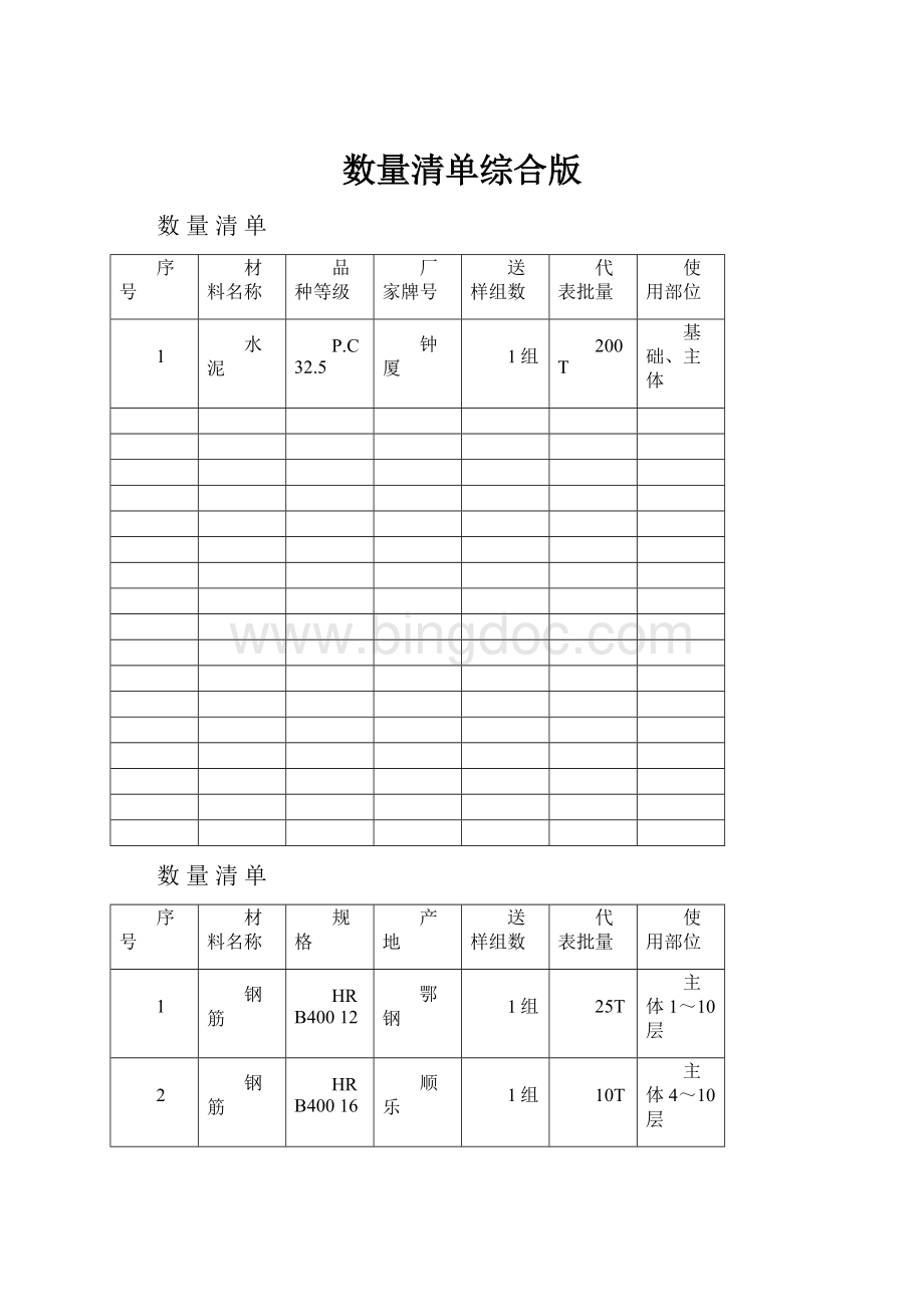 数量清单综合版.docx_第1页