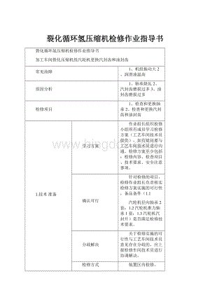 裂化循环氢压缩机检修作业指导书.docx