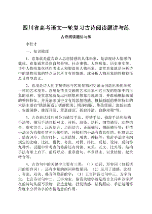 四川省高考语文一轮复习古诗阅读题讲与练.docx