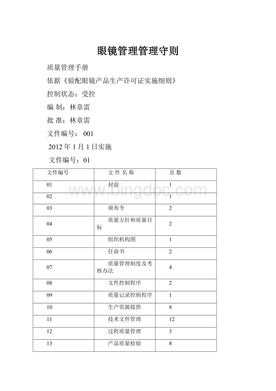 眼镜管理管理守则.docx_第1页