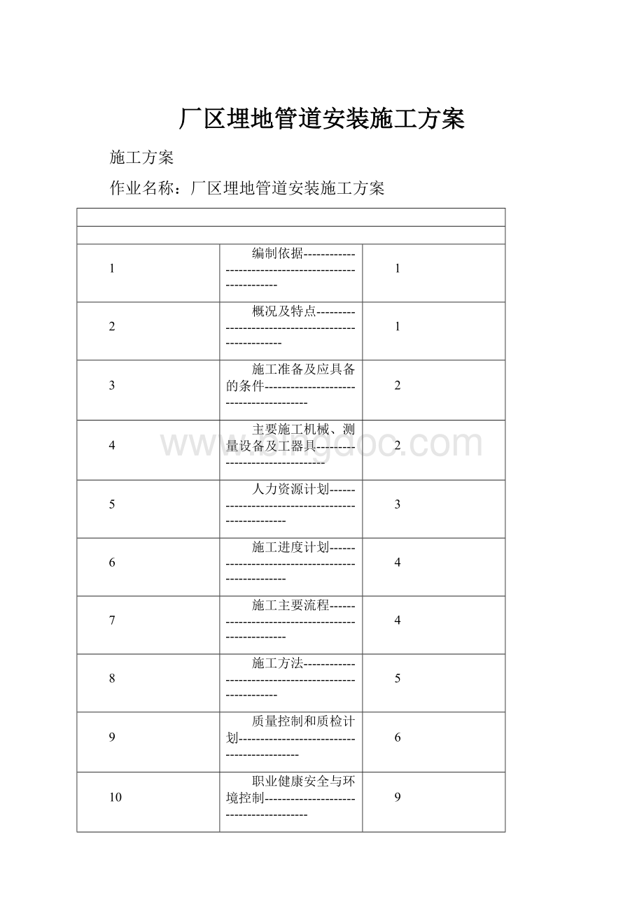 厂区埋地管道安装施工方案.docx