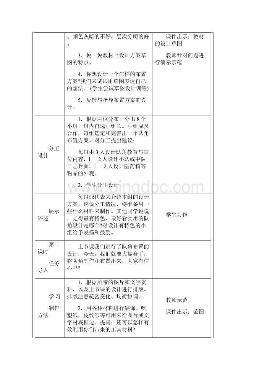 湘教版美术四上教室一角表格教案.docx_第2页