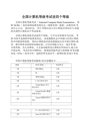 全国计算机等级考试设四个等级.docx