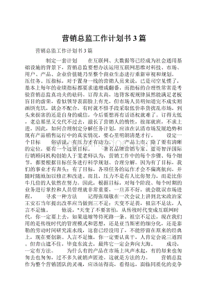 营销总监工作计划书3篇.docx