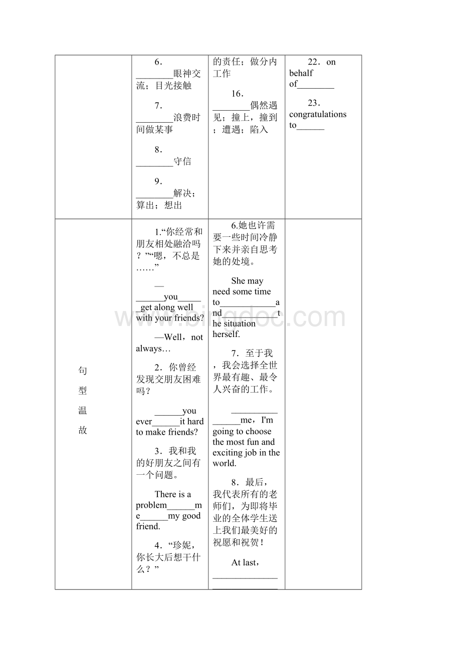 中考命题研究中考英语 基础知识梳理 九全 Units 910无答案.docx_第2页