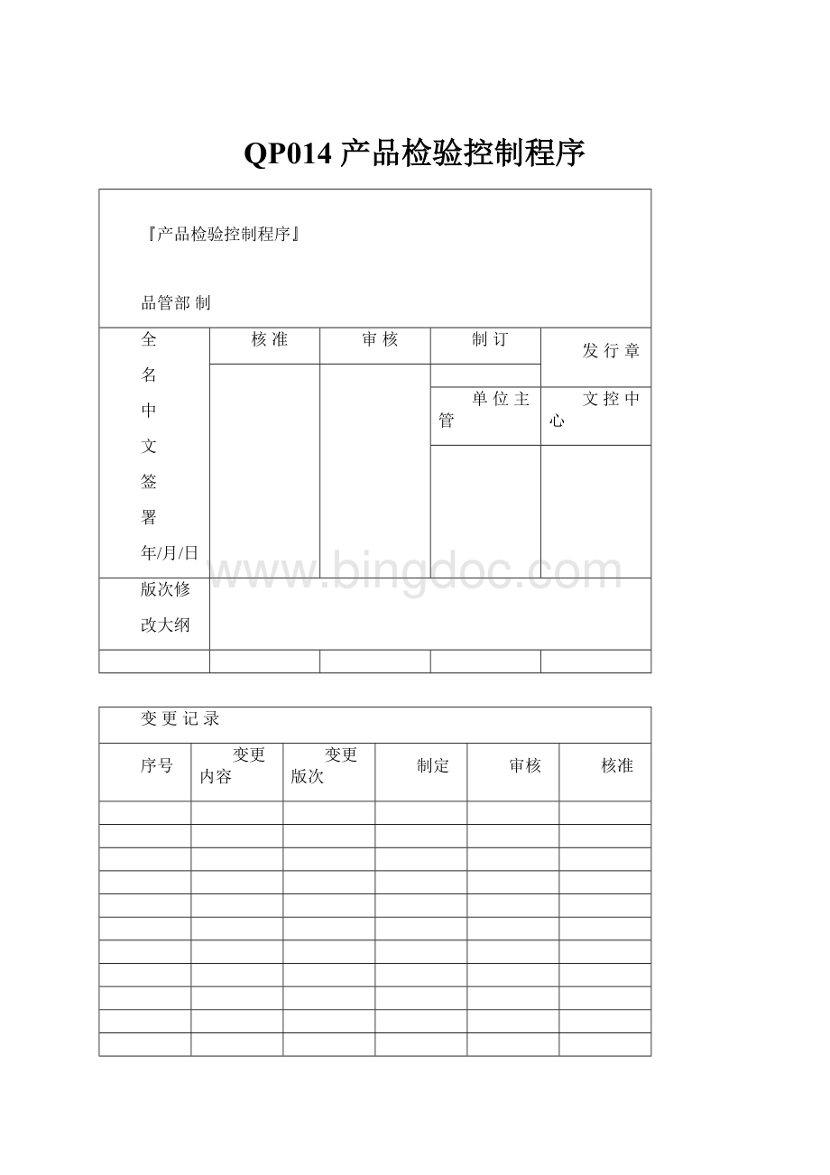 QP014 产品检验控制程序.docx