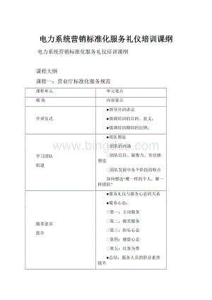 电力系统营销标准化服务礼仪培训课纲.docx