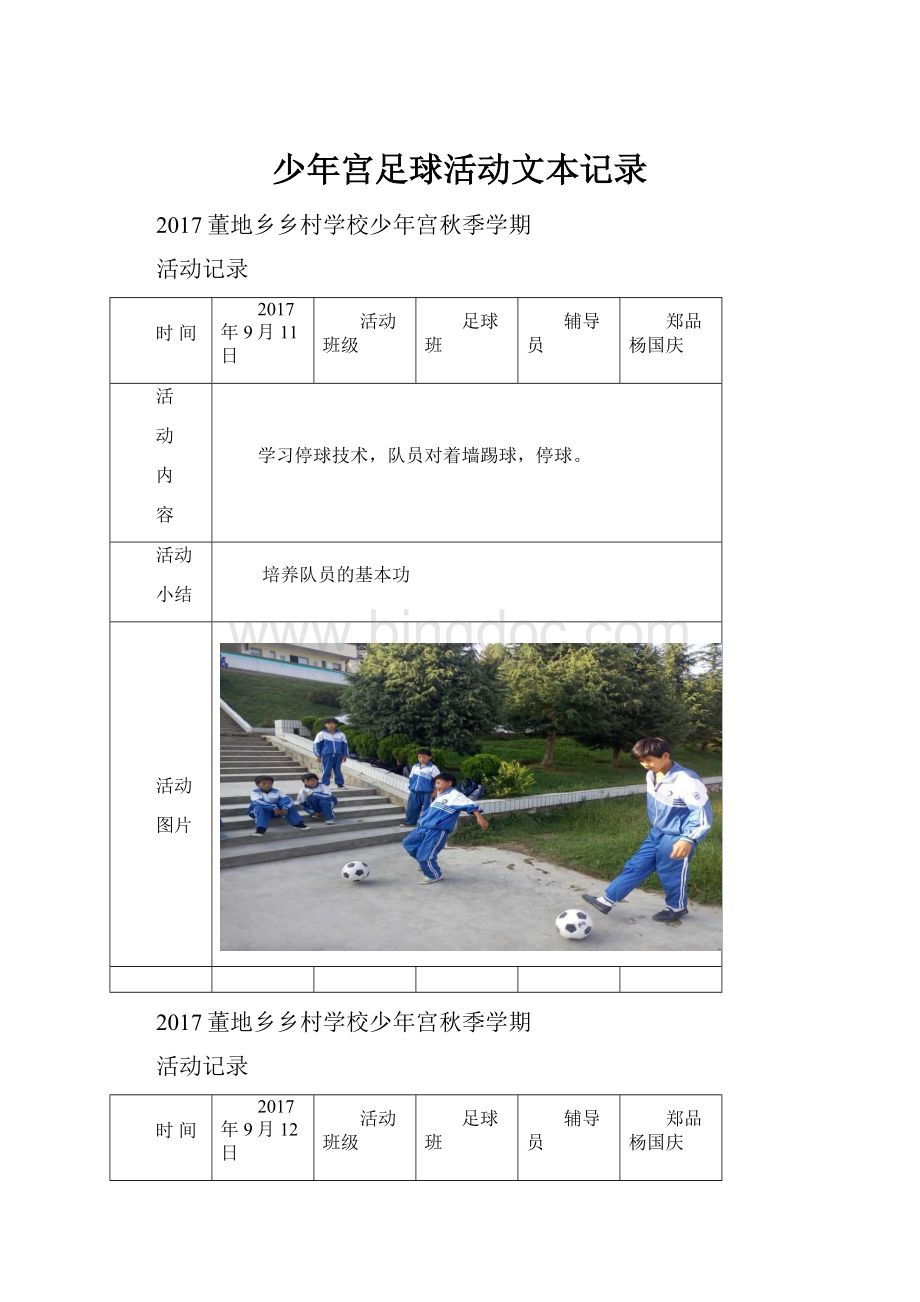 少年宫足球活动文本记录.docx_第1页