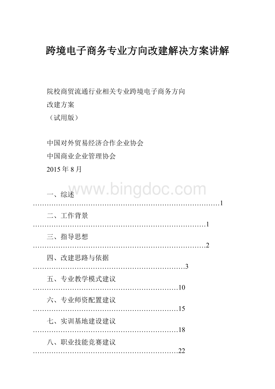 跨境电子商务专业方向改建解决方案讲解.docx