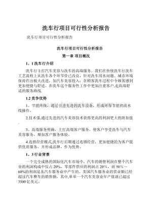 洗车行项目可行性分析报告.docx