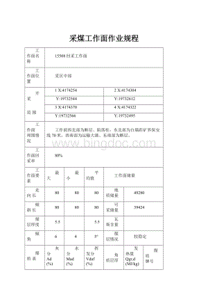 采煤工作面作业规程.docx