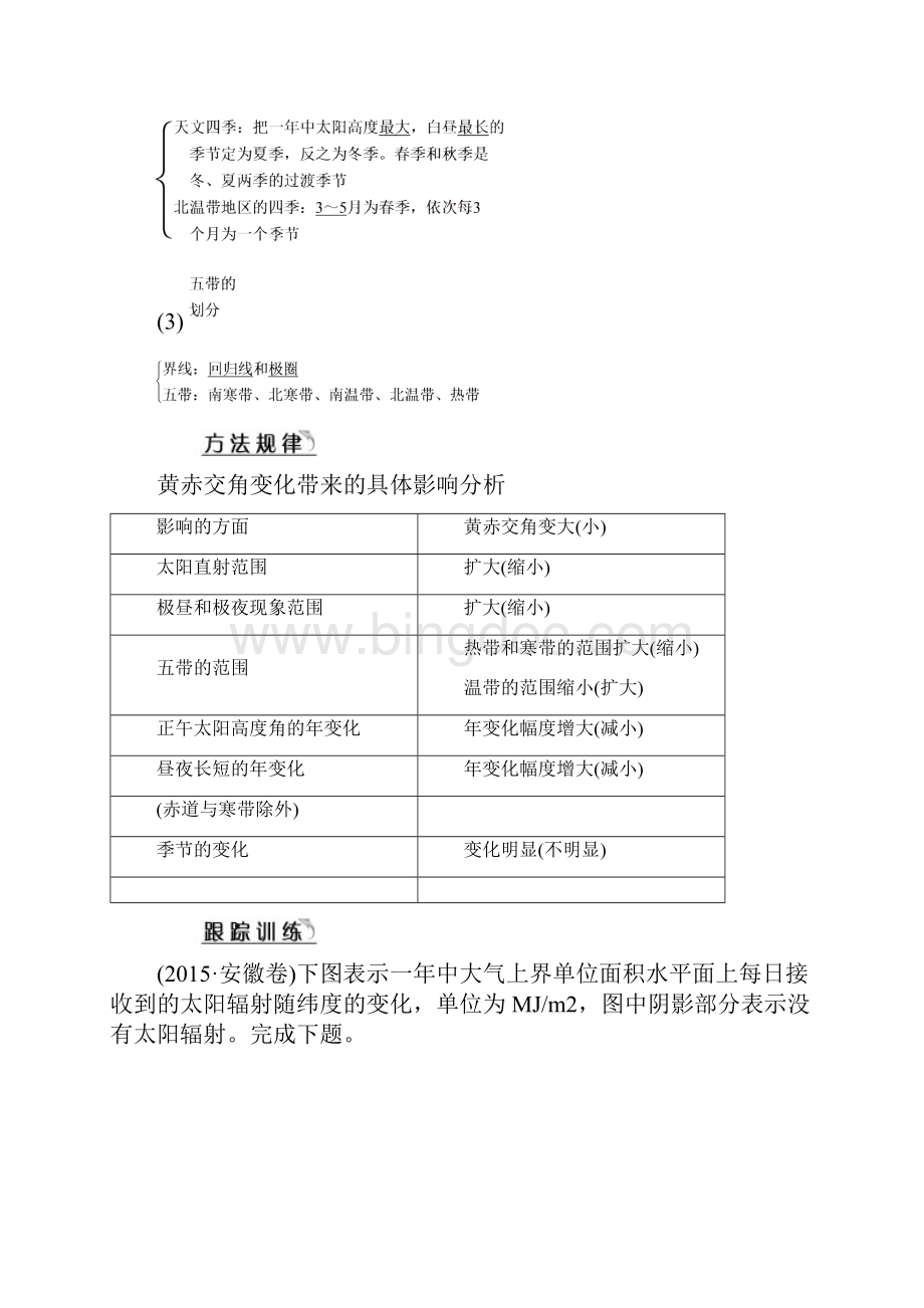 百汇大课堂教师用书高考地理一轮总复习第1部分自然地理专题4地球的公转运动新人教版.docx_第3页