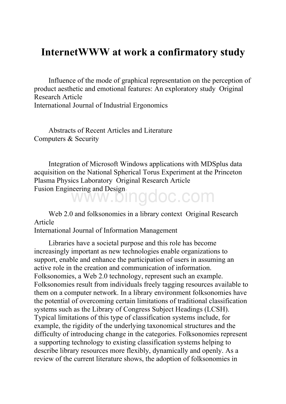 InternetWWW at work a confirmatory study.docx