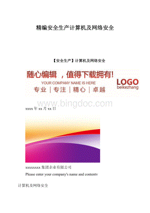 精编安全生产计算机及网络安全.docx