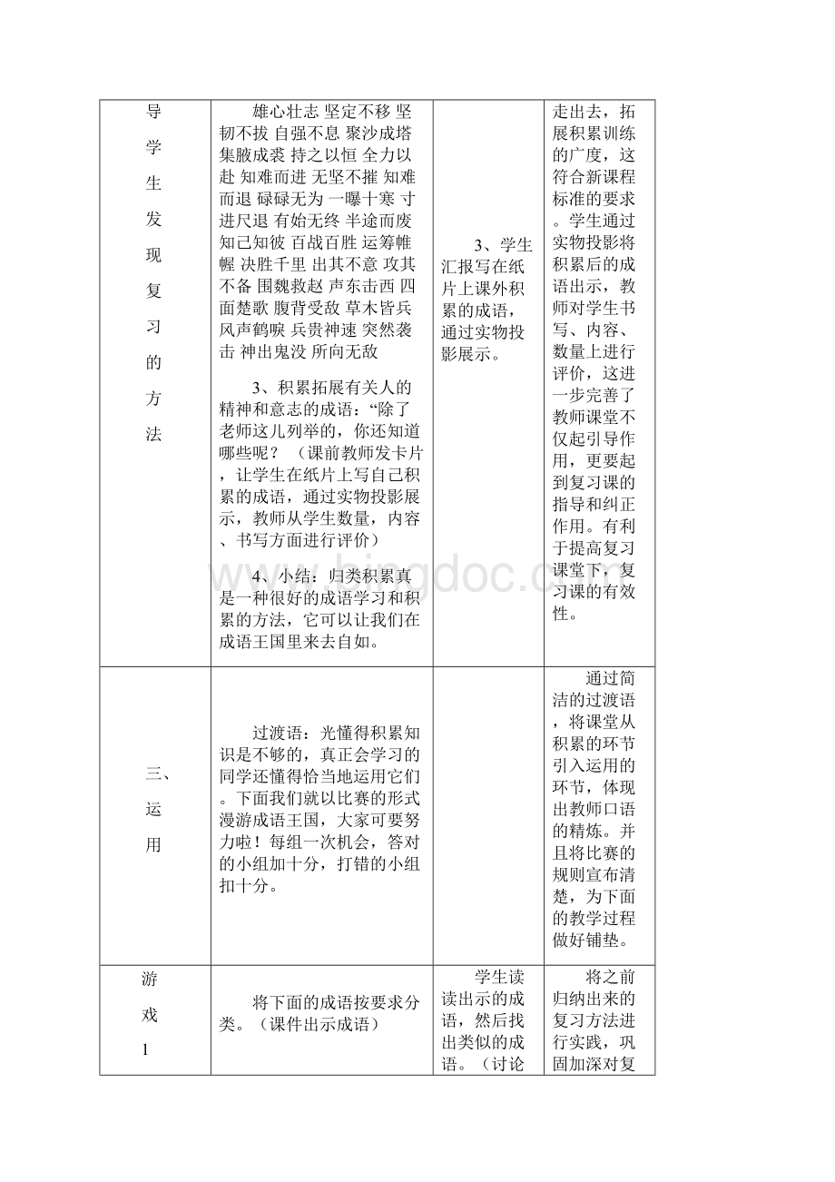 精品小学四年级下册成语复习课教案设计.docx_第3页