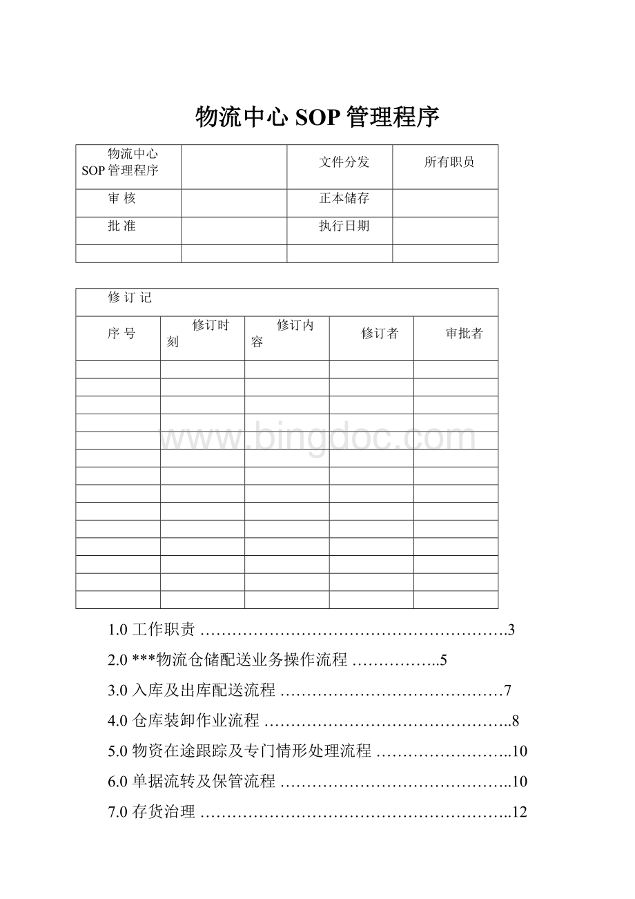 物流中心SOP管理程序.docx