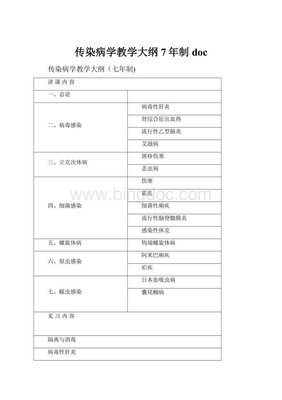 传染病学教学大纲7年制doc.docx