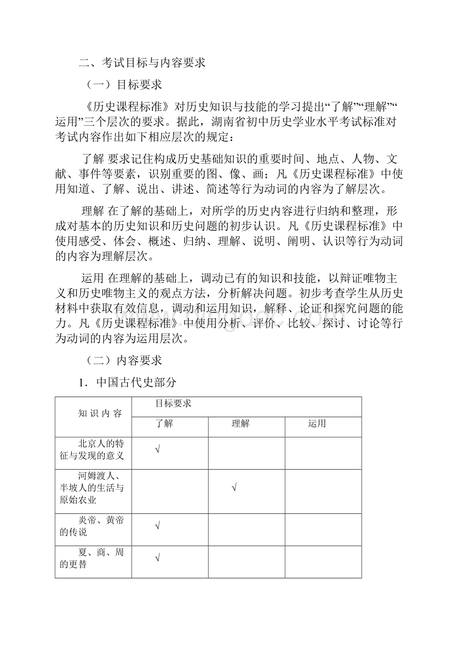 湖南省初中学业水平考试历史标准.docx_第2页