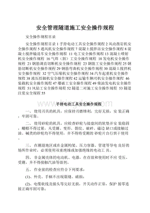 安全管理隧道施工安全操作规程.docx