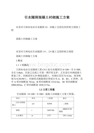 引水隧洞混凝土衬砌施工方案.docx