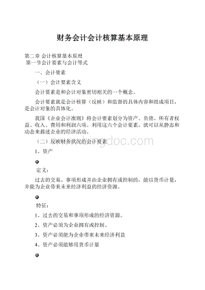 财务会计会计核算基本原理.docx