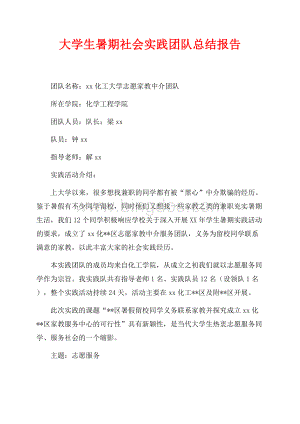 大学生暑期社会实践团队总结报告（共8页）5000字.docx