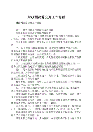 财政预决算公开工作总结.docx