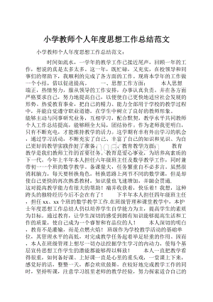 小学教师个人年度思想工作总结范文.docx