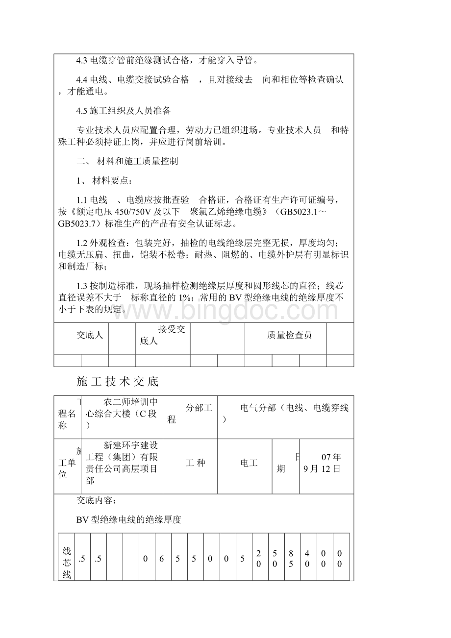 施工技术交底电线穿管敷线报告.docx_第2页