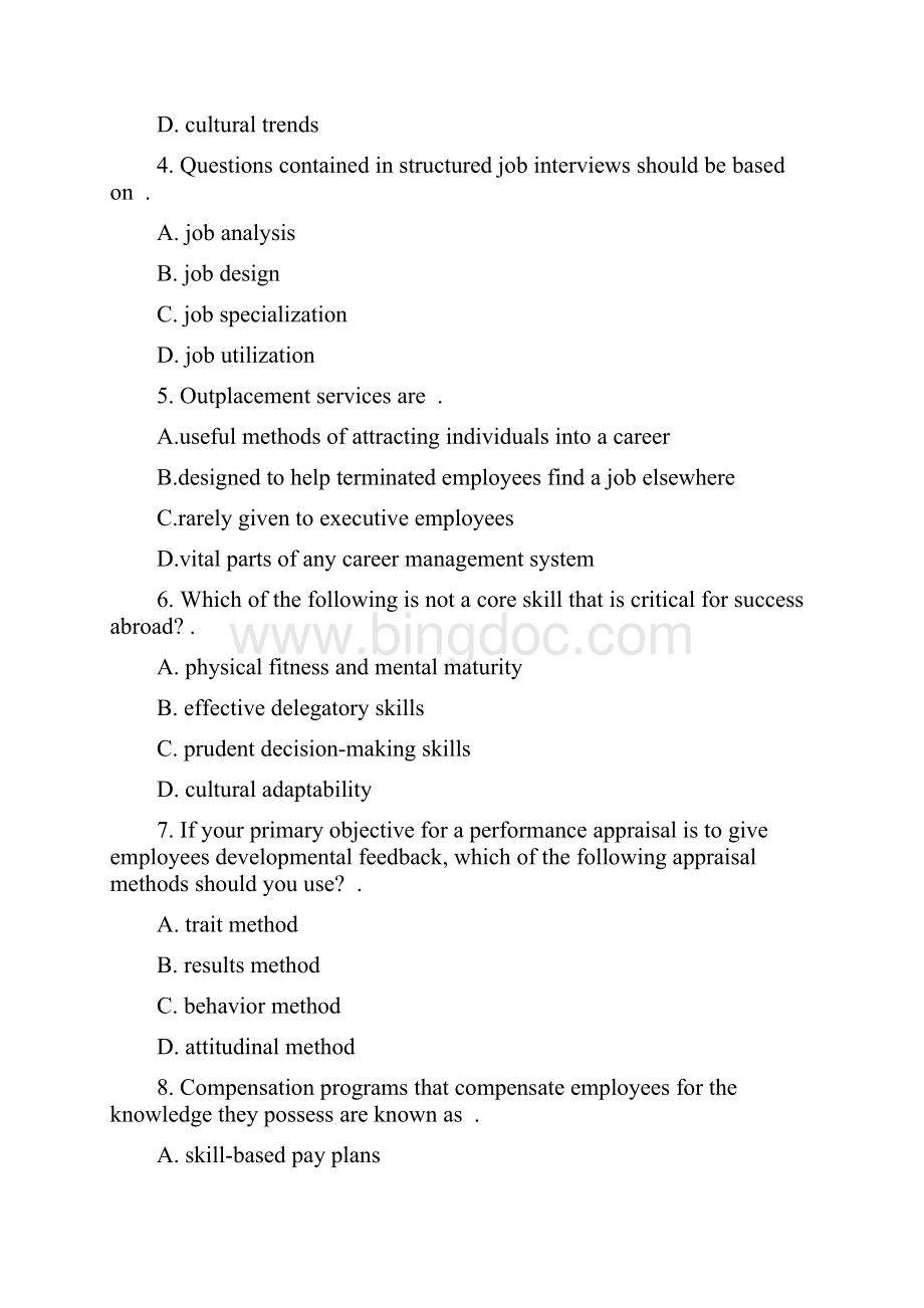 人力资源的10套英语的题目.docx_第2页