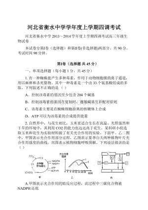 河北省衡水中学学年度上学期四调考试.docx