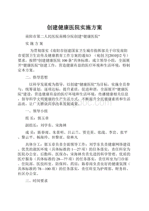 创建健康医院实施方案.docx