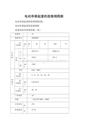 电动单梁起重机检修规程新.docx