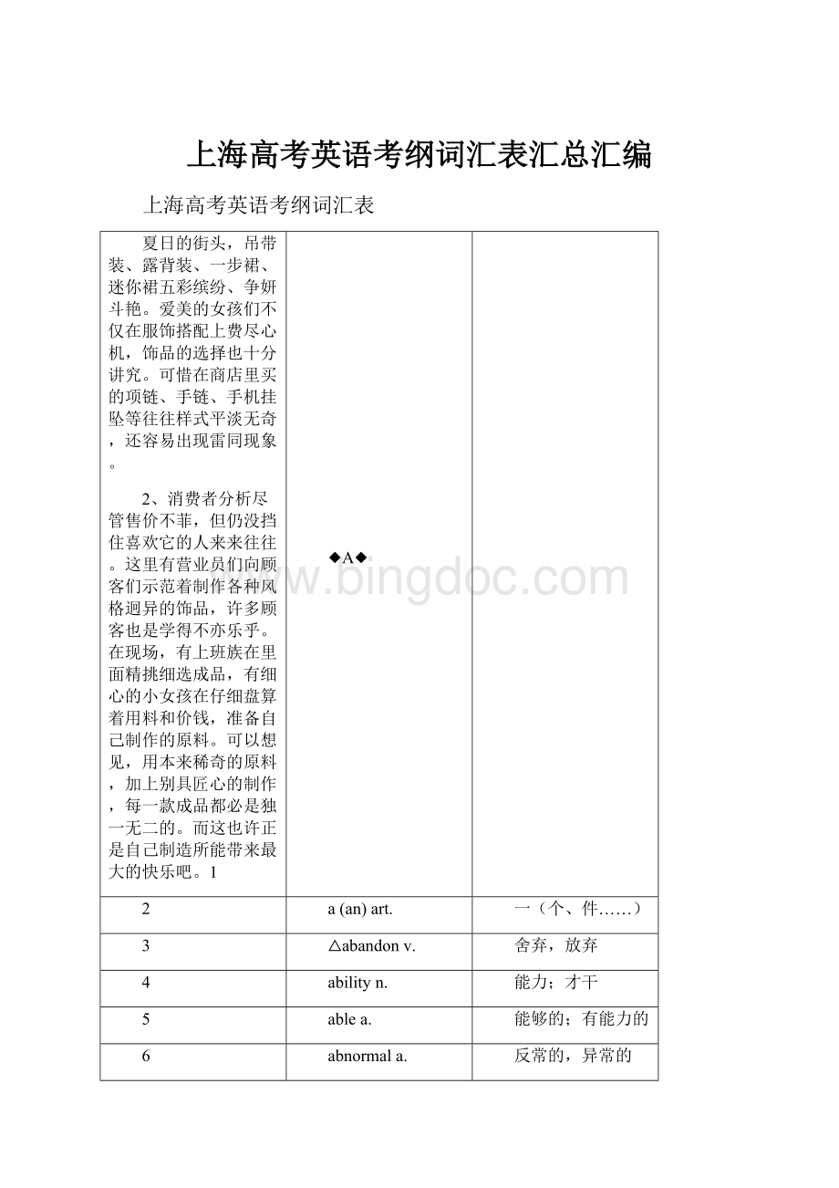 上海高考英语考纲词汇表汇总汇编.docx