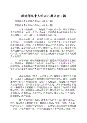 师德师风个人培训心得体会5篇.docx