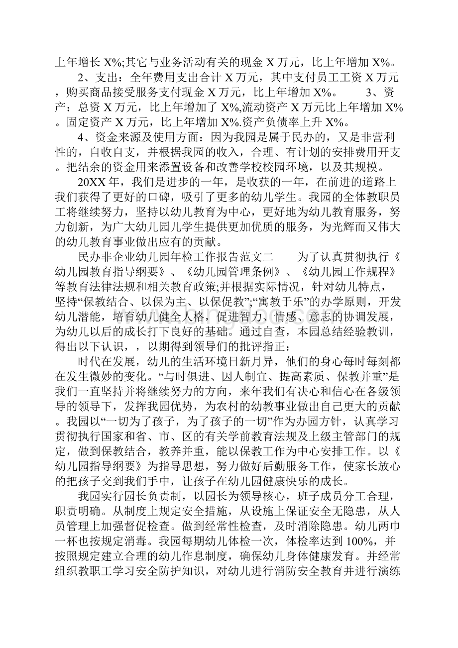 民办非企业幼儿园年检工作报告.docx_第2页