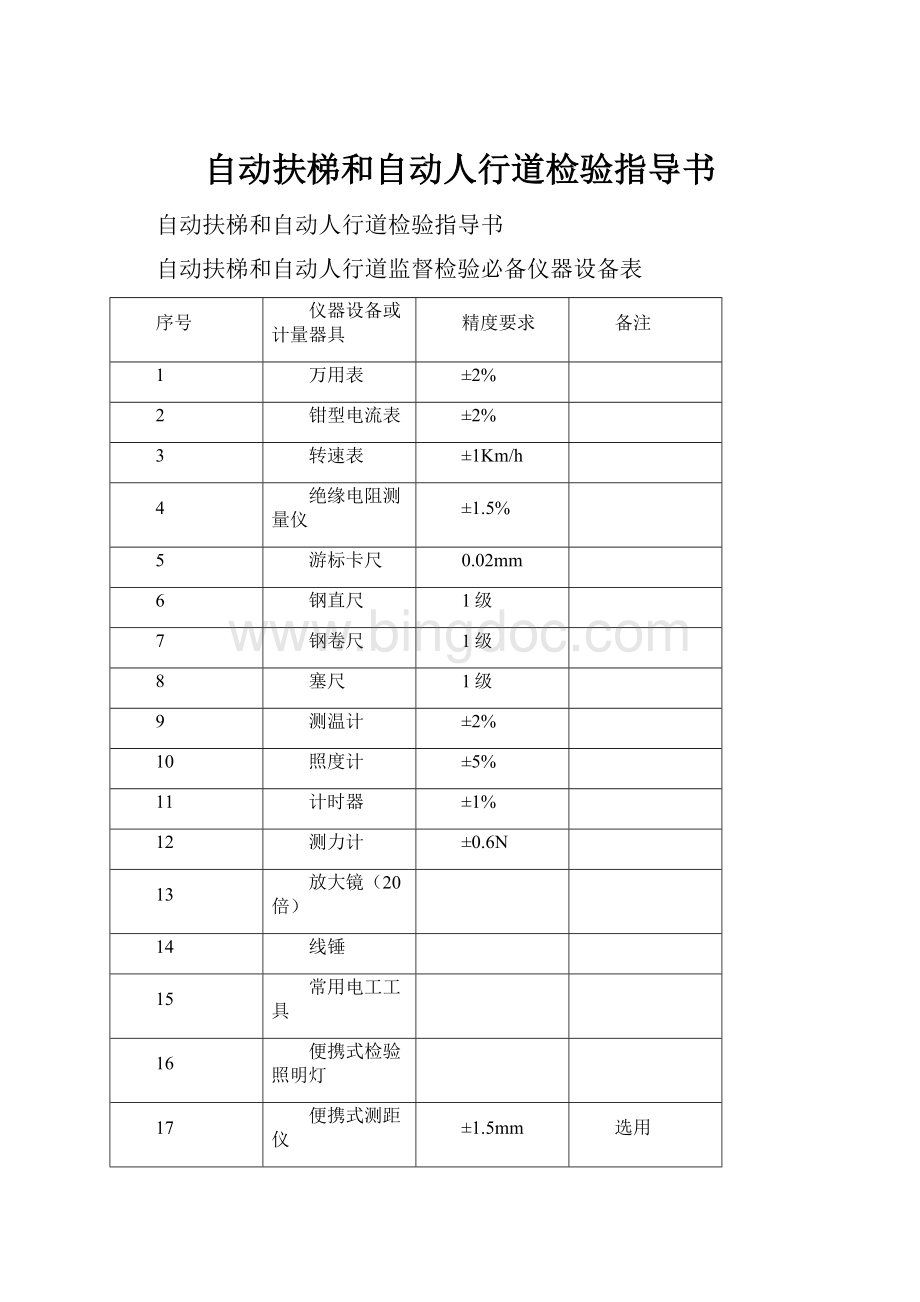 自动扶梯和自动人行道检验指导书.docx