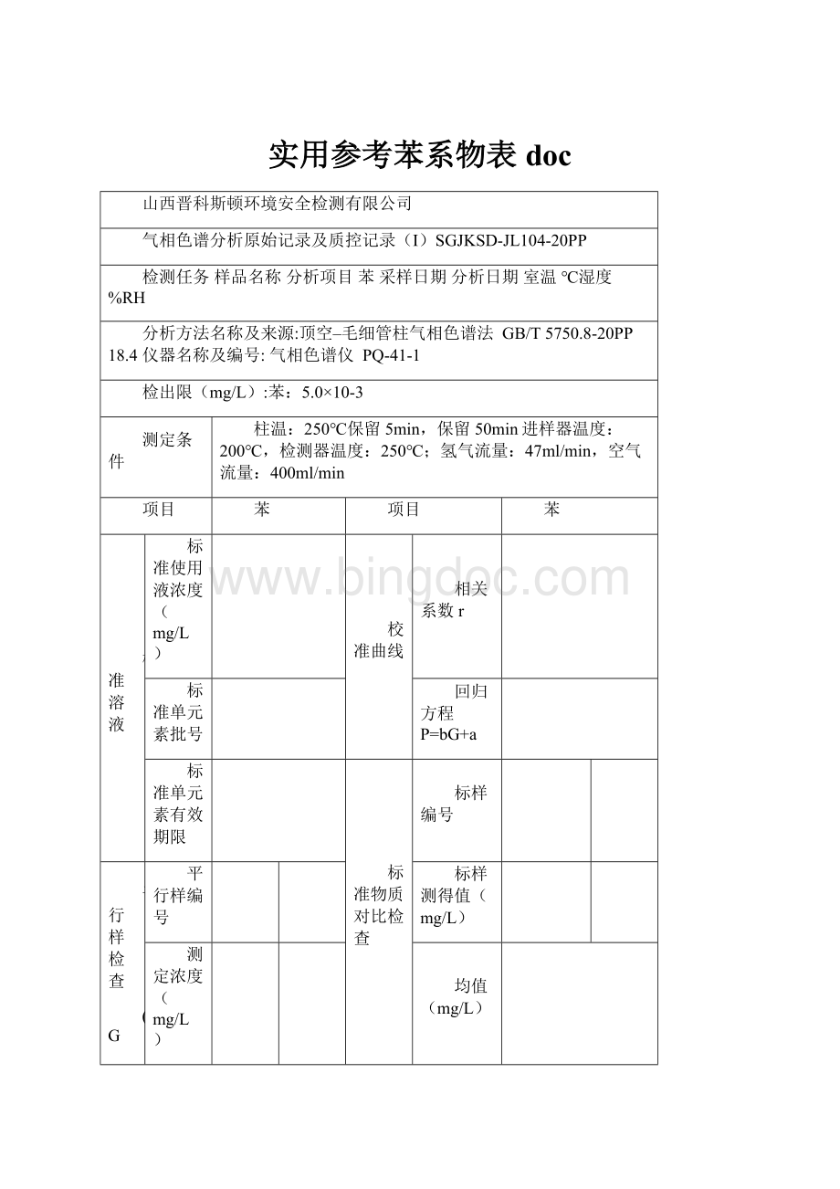 实用参考苯系物表doc.docx