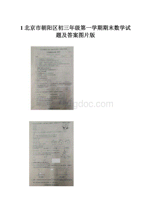 1北京市朝阳区初三年级第一学期期末数学试题及答案图片版.docx