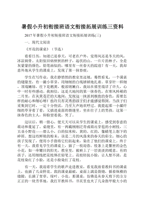 暑假小升初衔接班语文衔接拓展训练三资料.docx