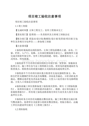 项目竣工验收注意事项.docx