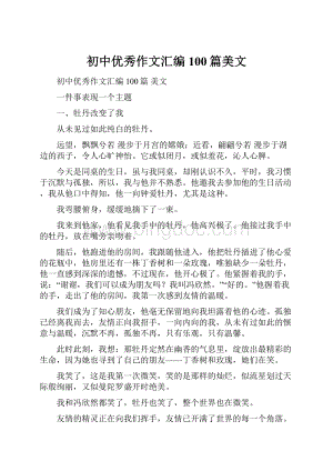 初中优秀作文汇编100篇美文.docx